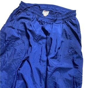 Vintage 90s Nike Track Pants Mens XL Navy Blue Nylon Windbreaker Zip Ankle Y2K